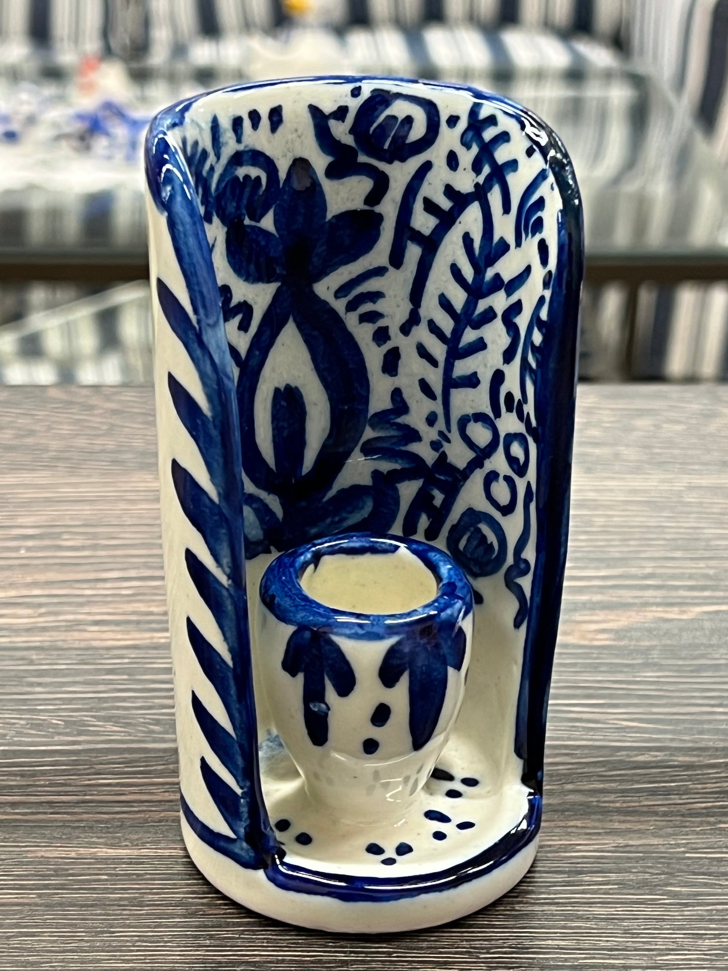 Mėlynai balta žvakidė