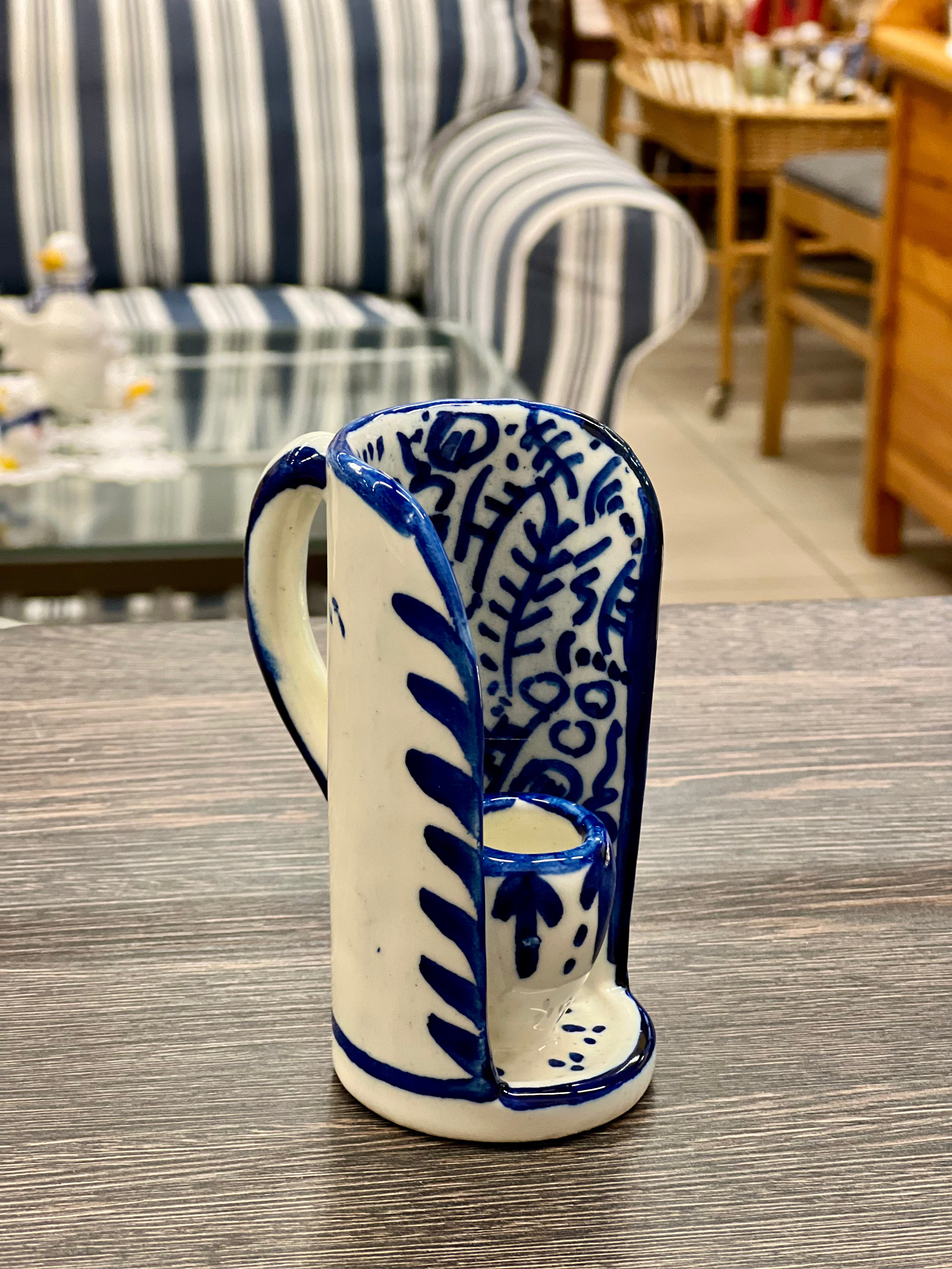 Mėlynai balta žvakidė