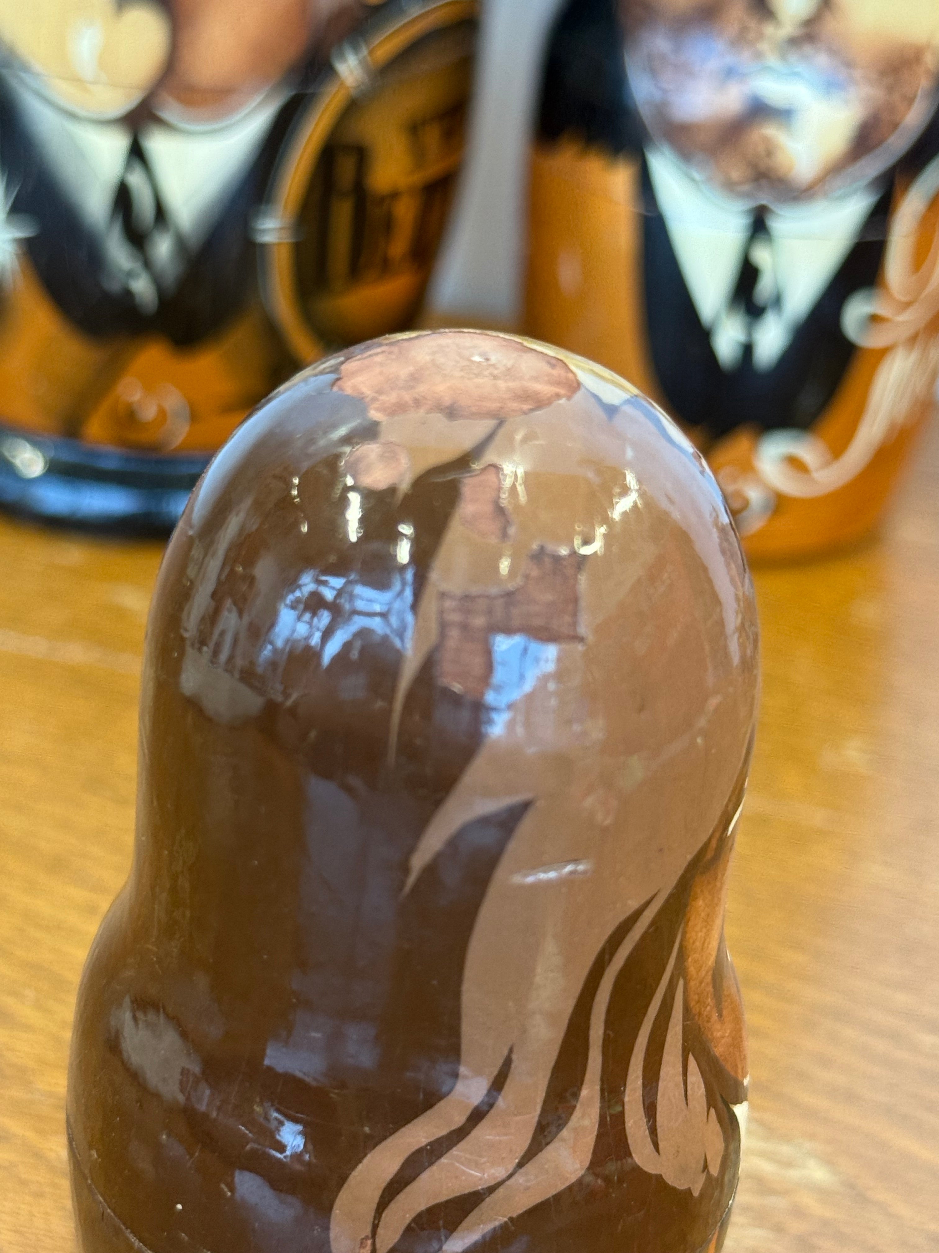 Medinės lelytės matrioškos "The Beatles"