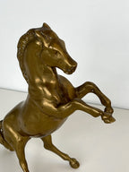 Vintažinė žalvarinė besistojančio žirgo statulėlė