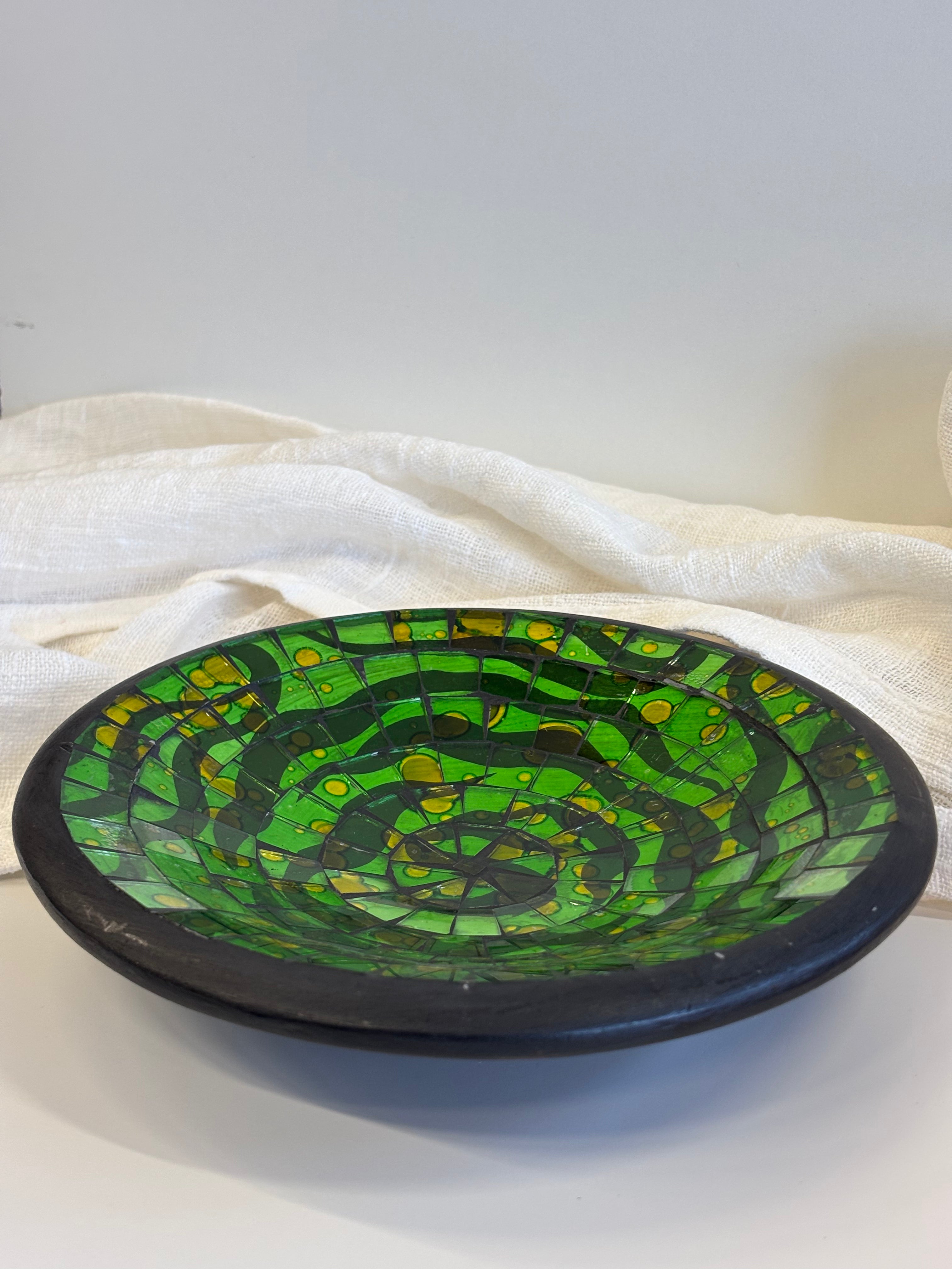 Dekoratyvinė stiklo mozaikos lėkštė