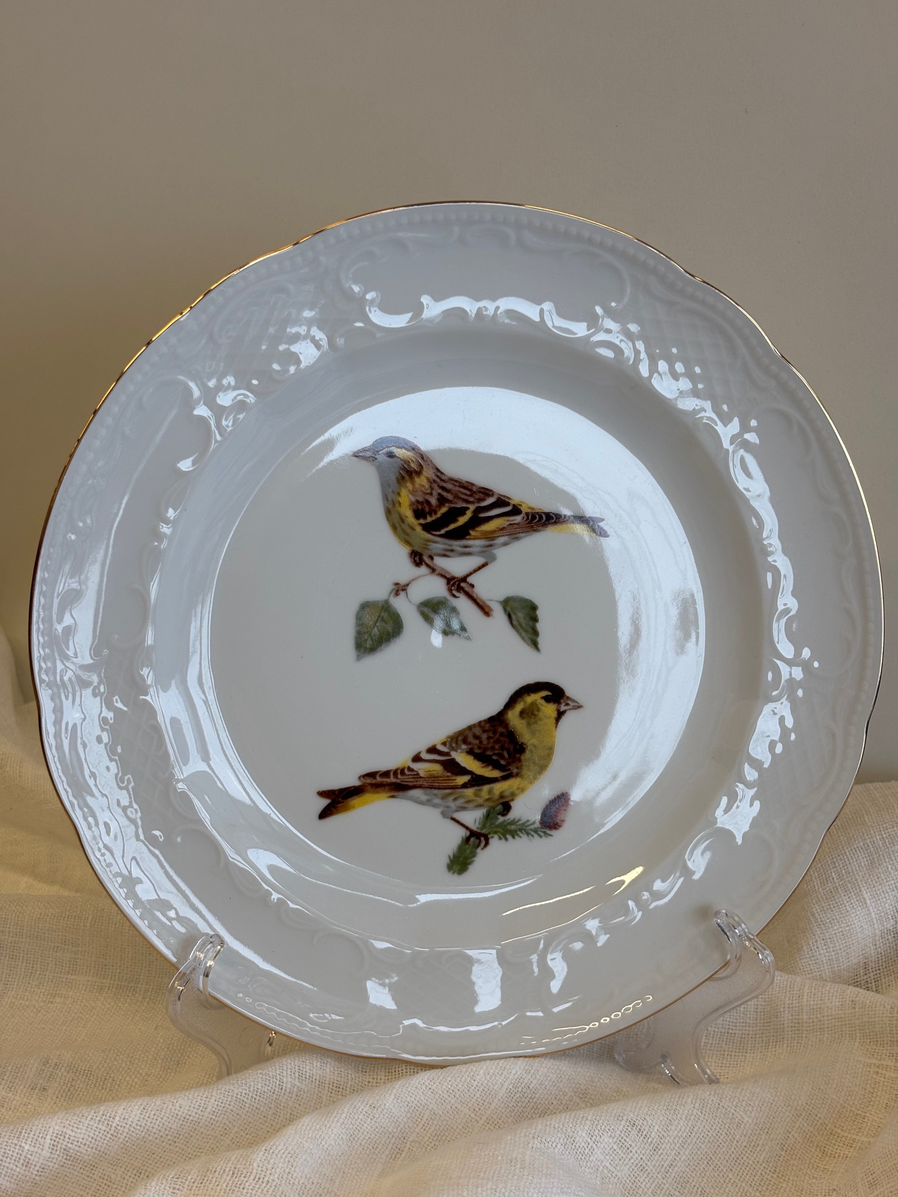 Porcelianinė dekoratyvinė lėkštė "Carduelis Spinus"