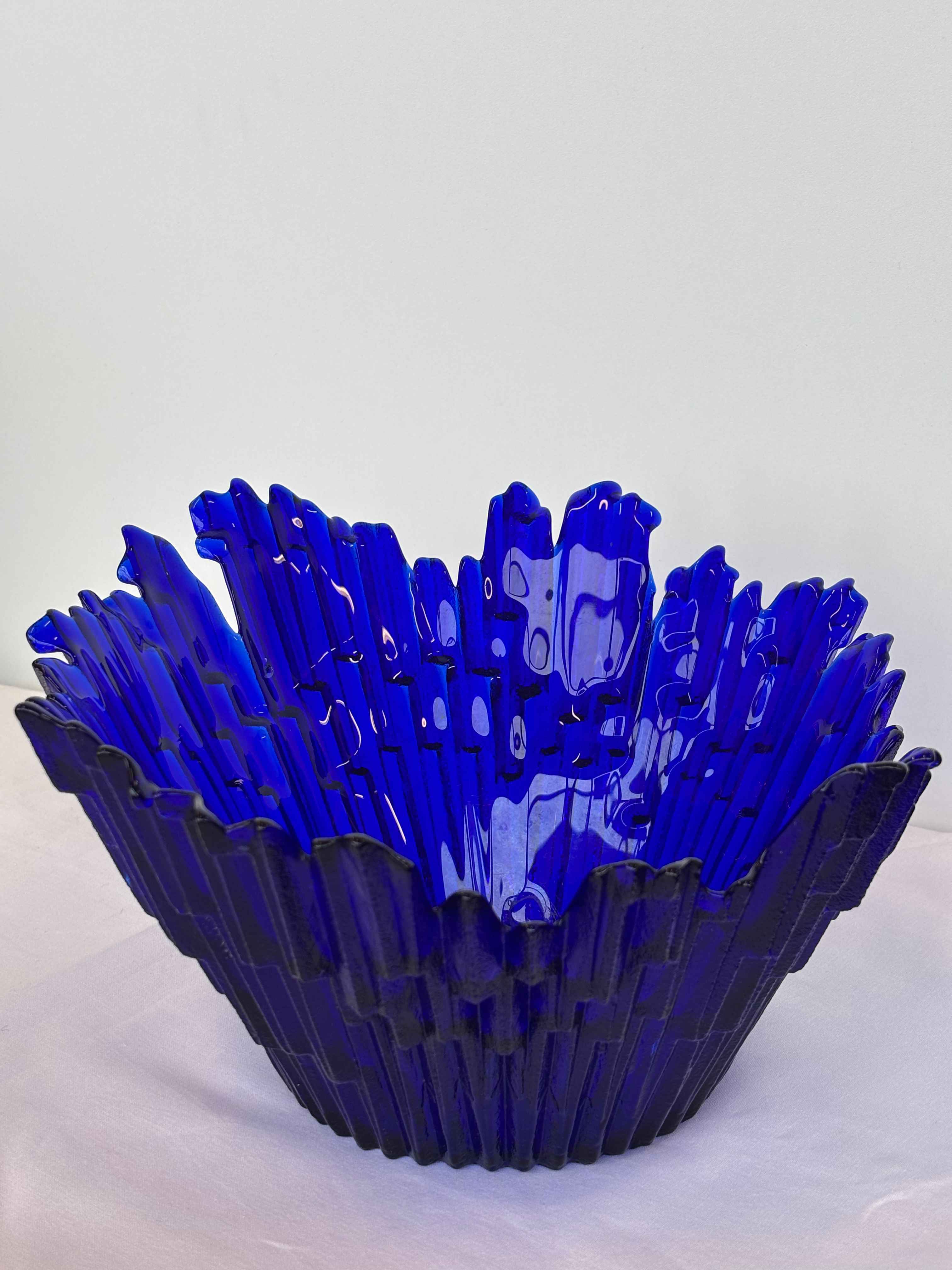 Stiklinis mėlynas dubuo "Frozen"