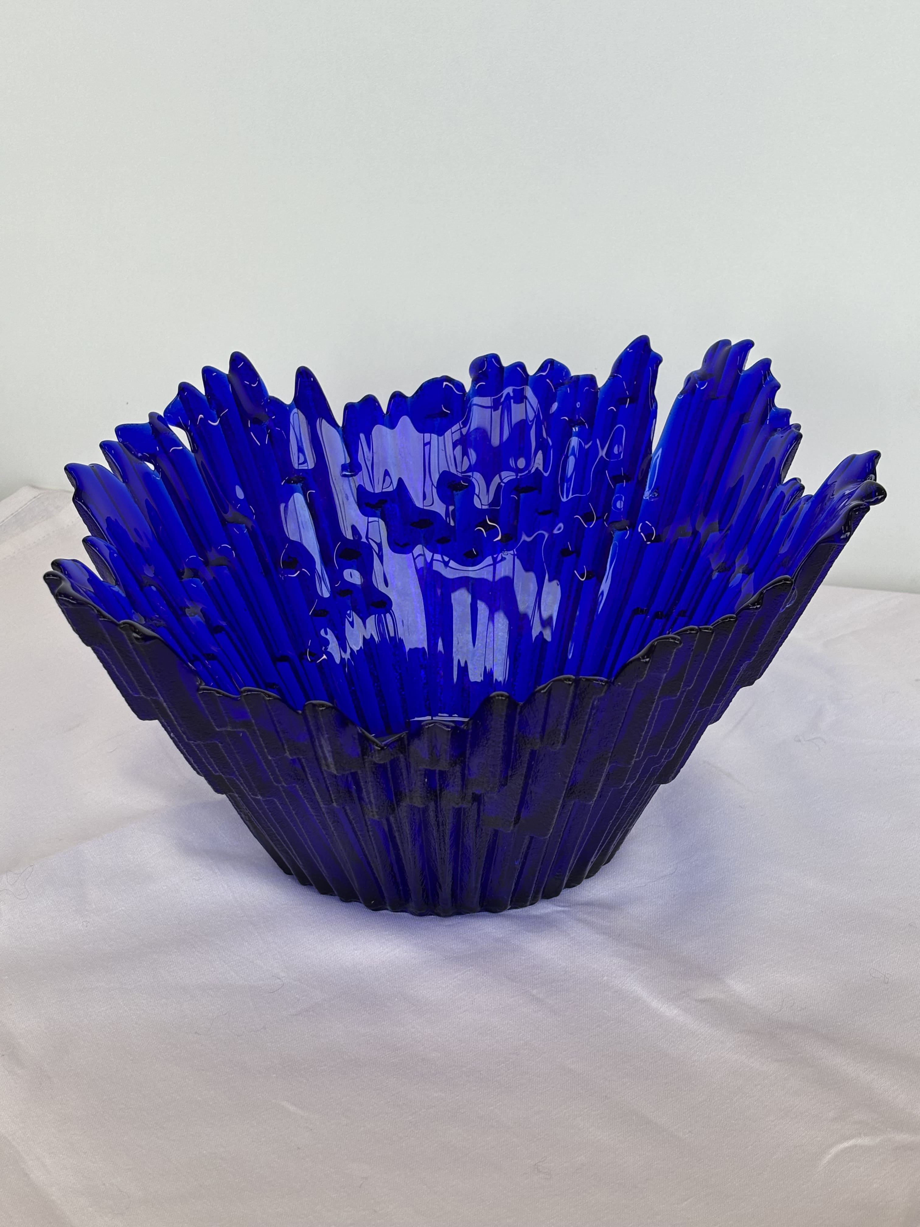 Stiklinis mėlynas dubuo "Frozen"